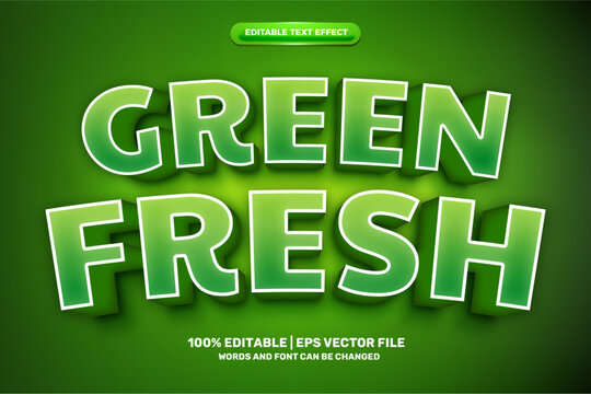 super green fresh nature bold 3D Editable text Effect Style