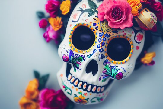 Sugar Skull (Calavera) to celebrate Mexico's Day of the Dead (Dia de Los Muertos)