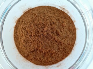 black tea powder in a jar