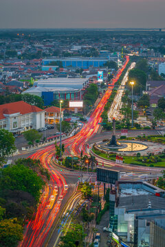 View Of The Semarang City On Tugu Muda Area