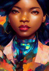 Beautiful African American office woman illustration