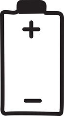 Obraz premium battery doodle line