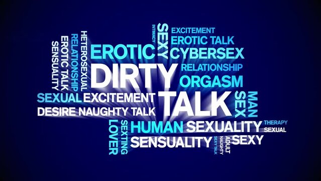 Dirty Talk animated tag word cloud;text design animation kinetic typography seamless loop.