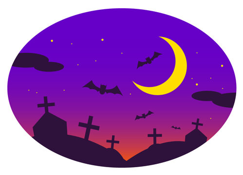 三日月のハロウィンイラスト
