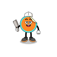 Mascot of sticker as a butcher