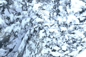 3D Rendering of swirl wavy shape object. creative shapes conceptual background. Abstract architectural wallpaper.Folded ribbons macro, fashion wallpaper wavy layers and luxurious stylized background