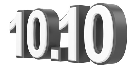 10.10 sale. October sale. 3D illustration.