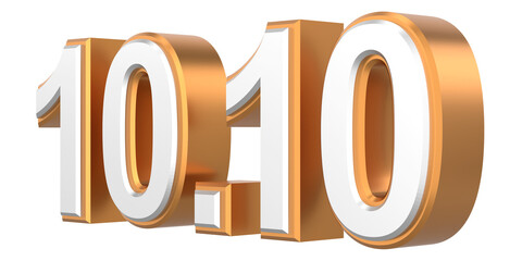 10.10 sale. October sale. 3D illustration.