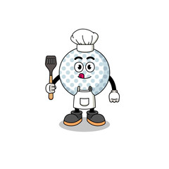Mascot Illustration of golf ball chef