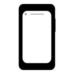 Mobile phone png illustration. Icon, symbol, object, logo, sign, sticker. Simple, black silhouette pictogram. Smartphone pictograph.