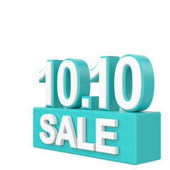 10.10 sale. October sale. 3D illustration.