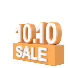 10.10 sale. October sale. 3D illustration.