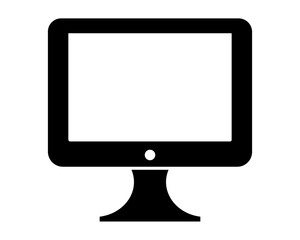Computer png illustration. Icon, symbol, object, logo, sign, sticker. Simple, black silhouette pictogram. Pictograph.