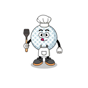 recommend clip art: Mascot Illustration of golf ball chef