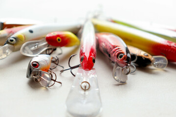 Set of fishing lures with triple hooks