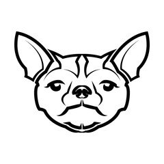 Cute Cartoon Vector Illustration icon of a Chihuahua puppy dog. It is outline style.