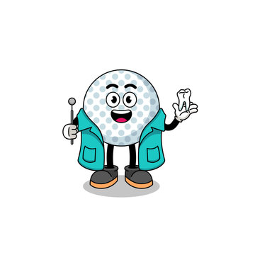 golf ball dentist cartoon character clip art preview