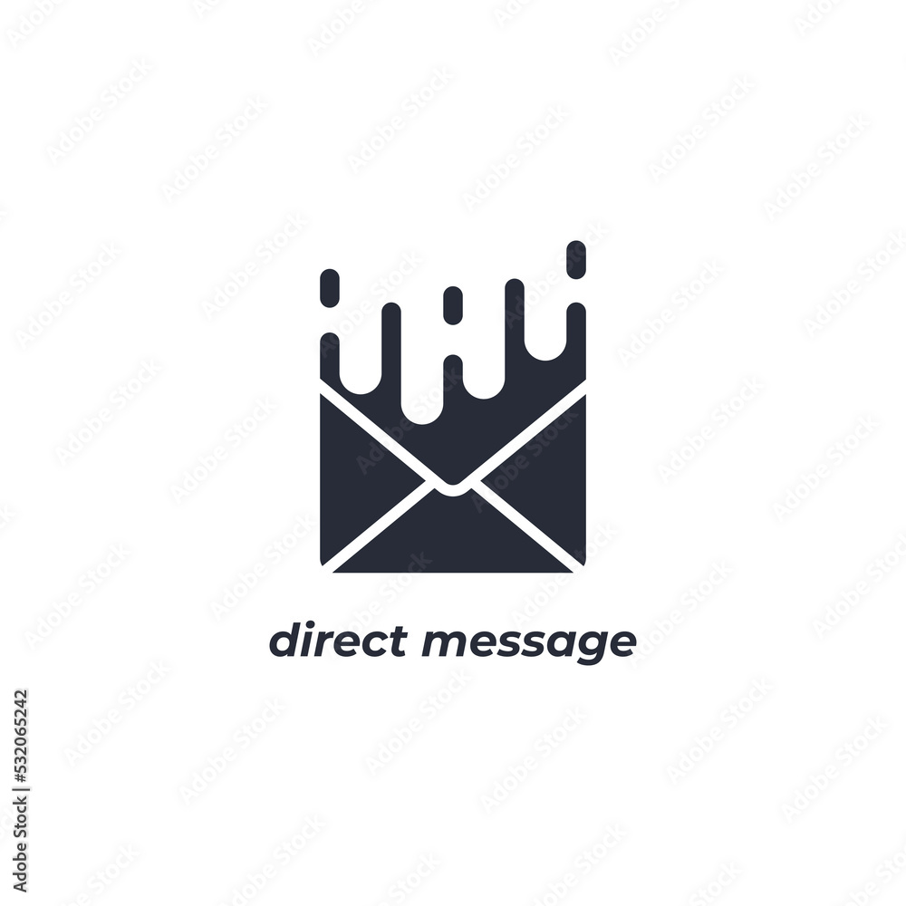 Aufkleber vector sign of direct message symbol is isolated on a white background. icon color editable.