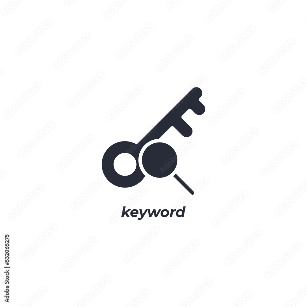 Poster vector sign of keyword symbol is isolated on a white background. icon color editable.