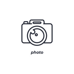 Vector sign of photo symbol is isolated on a white background. icon color editable.
