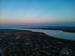 Barrie sunset orange pink and blue skies 