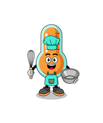Illustration of thermometer as a bakery chef