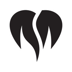 abstract heart logo design, love sign abstract vector, vintage,flat,silhouette