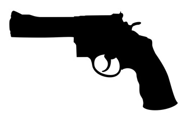 Silhouette of Gun (Pistol) for Logo, Pictogram, Website or Graphic Design Element. Format PNG