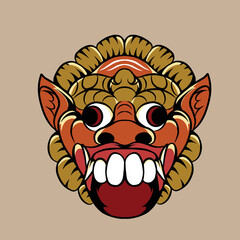 balinese mask vector illustration specially made for clothing advertising branding use and many others
