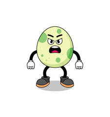 spotted egg cartoon illustration with angry expression