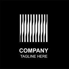 Rectangle black and white badge logo icon template vector illustration design. Company emblem logo concept