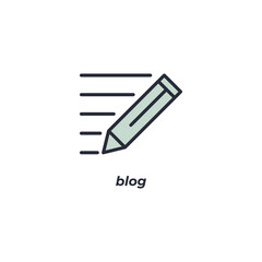 Vector sign of blog symbol is isolated on a white background. icon color editable.