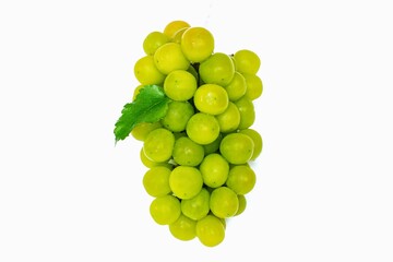 Sweet fruit green grapes isolated on white background