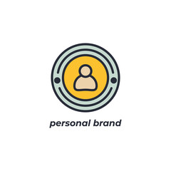 Vector sign of personal brand symbol is isolated on a white background. icon color editable.