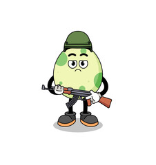 Cartoon of spotted egg soldier