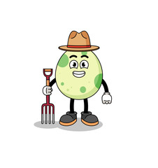 Cartoon mascot of spotted egg farmer