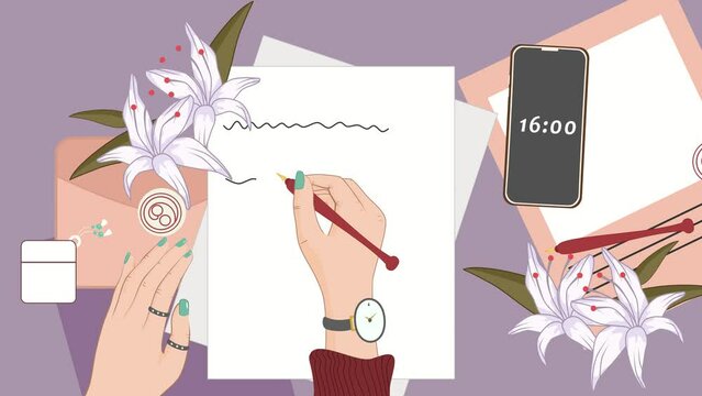 Working on a letter on 4pm