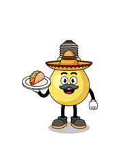 Character cartoon of light bulb as a mexican chef