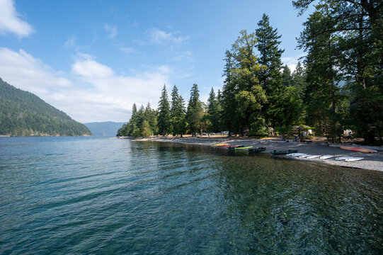 Lake Crescent In Olympic National Park, Washington On Sunny Autumn Afternoon..