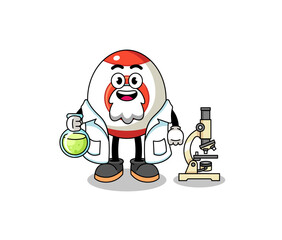 Mascot of rocket as a scientist