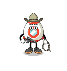 Character mascot of rocket as a cowboy