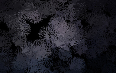 Dark Gray vector natural pattern with flowers.