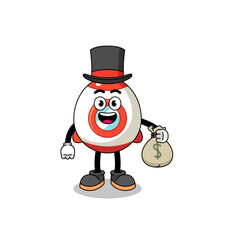 rocket mascot illustration rich man holding a money sack
