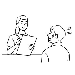 カウンセラーに悩みを相談する男性