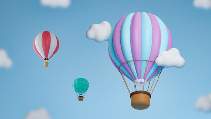 Obraz premium 3D Hot Air Balloon Background Illustration