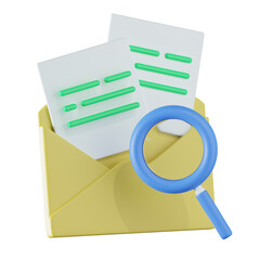 Search Mail Communication 3D Illustration