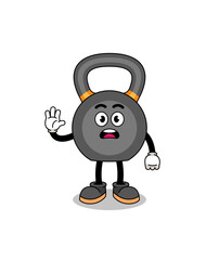 Fototapeta premium kettlebell cartoon illustration doing stop hand