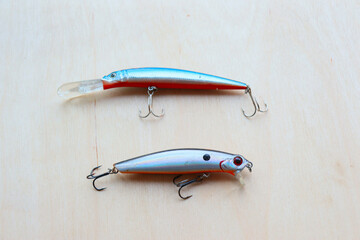 Set of fishing lures with triple hooks