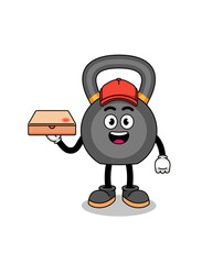 kettlebell illustration as a pizza deliveryman