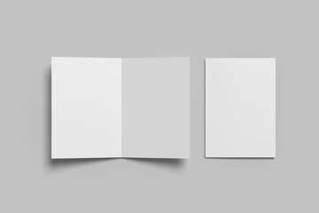 Clean bifold brochure blank mockup